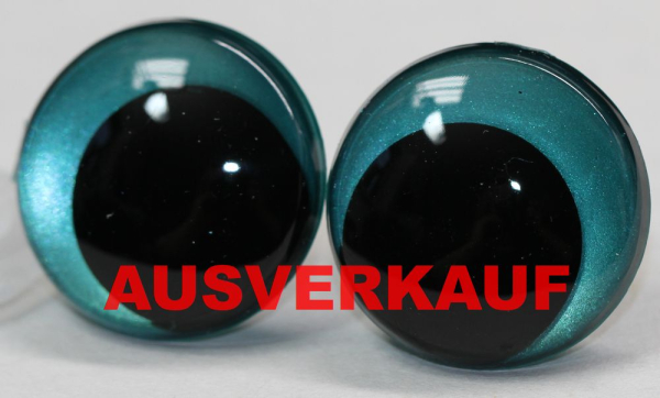 1 Paar Sicherheitsaugen 23 mm türkisgrün metallic Schielaugen