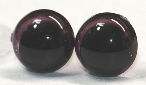 1 Paar Sicherheitsaugen 12 mm weinrot metallic Schielaugen