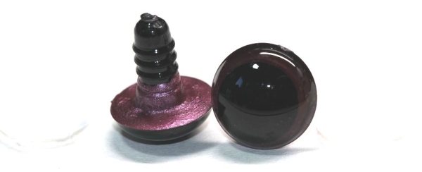 1 Paar Sicherheitsaugen 16 mm weinrot metallic Schielaugen
