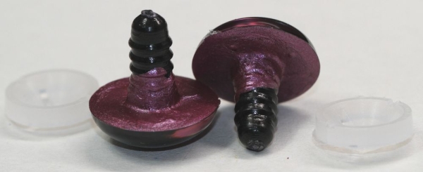 1 Paar Sicherheitsaugen 20 mm weinrot metallic Schielaugen