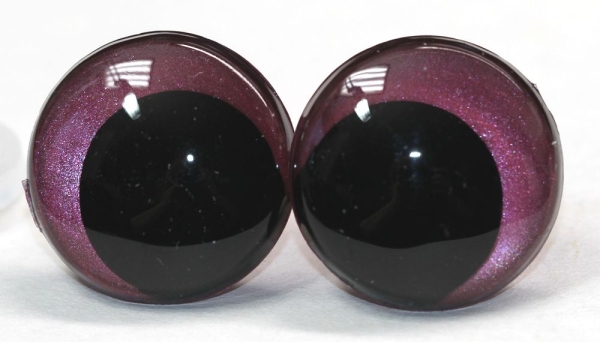 1 Paar Sicherheitsaugen 23 mm weinrot metallic Schielaugen