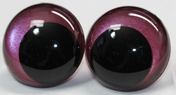 1 Paar Sicherheitsaugen 28 mm weinrot metallic Schielaugen