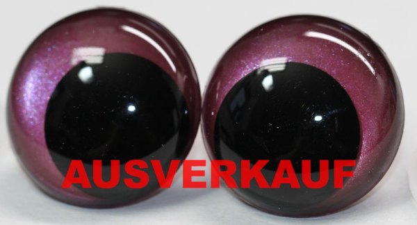 1 Paar Sicherheitsaugen 28 mm weinrot metallic Schielaugen