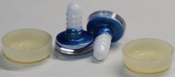 1 Paar Sicherheitsaugen trapezoid 16 mm blau metallic weiße Pupille Schielaugen