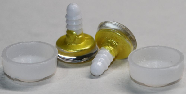1 Paar Sicherheitsaugen trapezoid 14 mm gelb metallic weiße Pupille Schielaugen