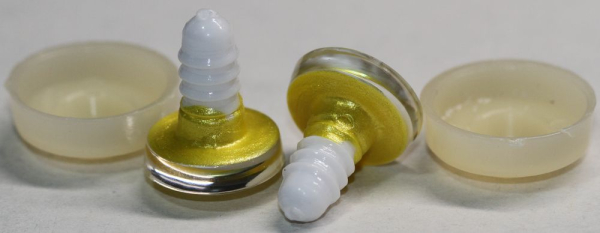 1 Paar Sicherheitsaugen trapezoid 16 mm gelb metallic weiße Pupille Schielaugen