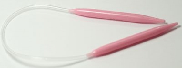 1 Stricknadel 8,0 mm Rundstricknadel Kunststoff rosa