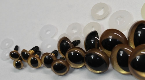 Sonderangebot: 8 Paar Sicherheitsaugen Größenmix Katze / Drache 9 mm, 12 mm, 15 mm,18 mm, 21 mm, 25 mm, 28 mm und 30 mm