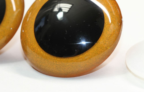Sonderangebot: 1 Paar Sicherheitsaugen 50 mm Glitter gelb 2