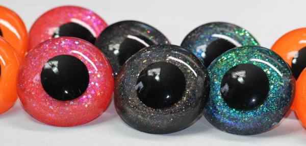 Sonderangebot: 5 Paar Sicherheitsaugen 45 mm Glitter und Neon nachtleuchtend