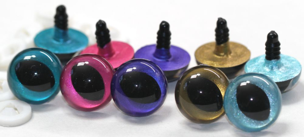 Sonderangebot: 5 Paar Sicherheitsaugen Katze Drache Größe 18 mm metallic