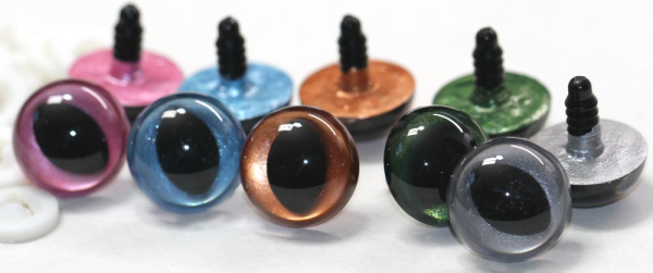 Sonderangebot: 5 Paar Sicherheitsaugen Katze Drache Größe 18 mm metallic