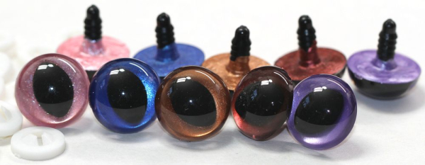 Sonderangebot: 5 Paar Sicherheitsaugen Katze Drache Größe 18 mm metallic