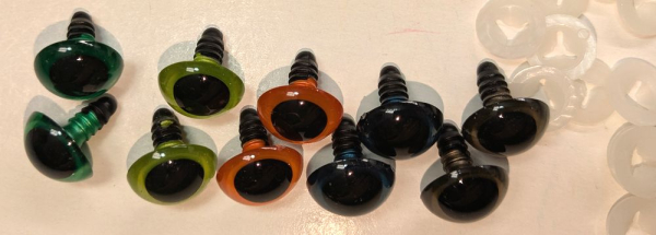 Sonderangebot: 5 Paar Sicherheitsaugen 16 mm metallic