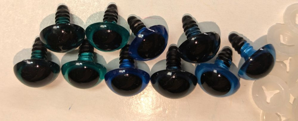 Sonderangebot: 5 Paar Sicherheitsaugen 16 mm metallic