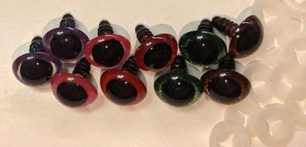 Sonderangebot: 5 Paar Sicherheitsaugen 16 mm Glitter Glitzer
