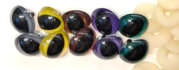 Sonderangebot: 5 Paar Sicherheitsaugen 28 mm Katze Drache