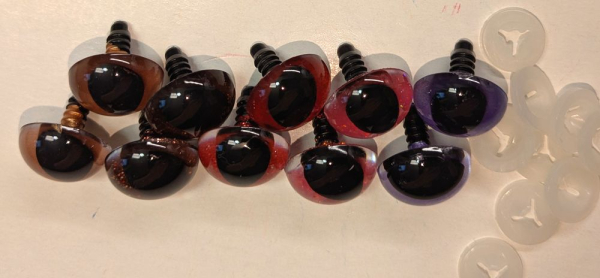 Sonderangebot: 5 Paar Sicherheitsaugen Katze Drache Größe 18 mm Farbmix