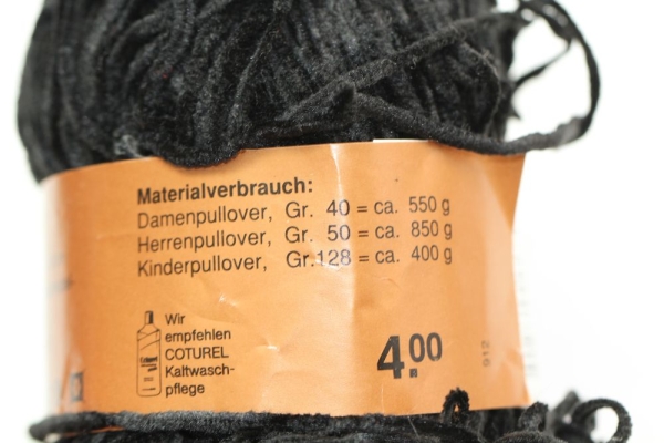 Wolle Schewe Chenille 50 g 100 % Polyacryl Farbe schwarz