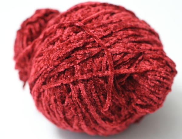 Wolle Schewe Chenille 48 g 100 % Polyacryl Farbe weinrot Rest