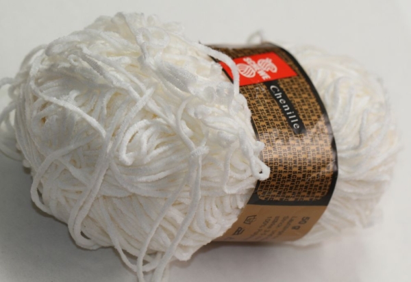 Wolle Schewe Chenille 50 g 100 % Polyacryl Farbe weiß