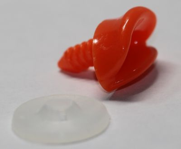 Sicherheitsnase 24 x 13 mm Schnabel hart orange glänzend mit Sicherheitsscheibe