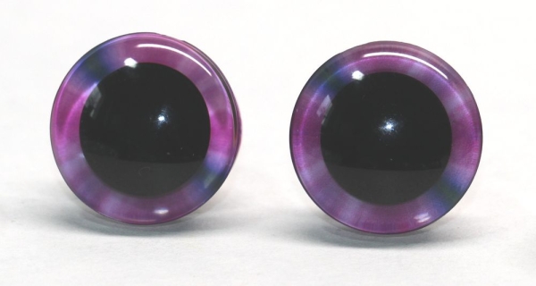 1 Paar Sicherheitsaugen trapezoid pink violett 18 mm