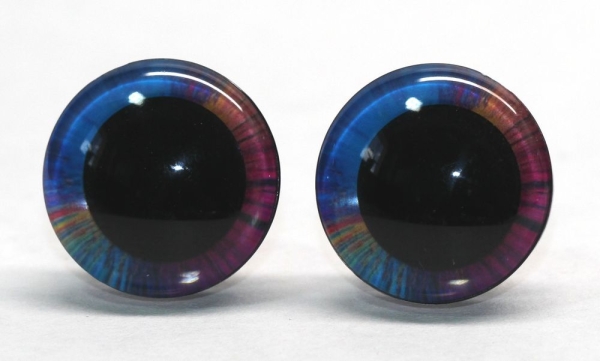 1 Paar Sicherheitsaugen trapezoid blau bunt 18 mm