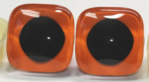1 Paar Sicherheitsaugen trapezoid orange 24 mm quadratisch