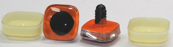 1 Paar Sicherheitsaugen trapezoid orange 24 mm quadratisch