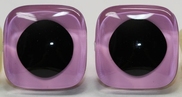 1 Paar Sicherheitsaugen trapezoid rosa 24 mm quadratisch