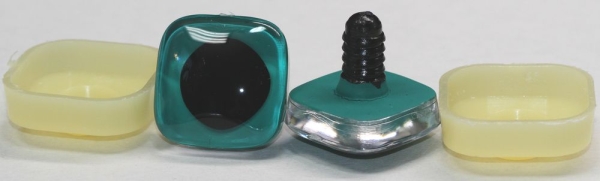 1 Paar Sicherheitsaugen trapezoid türkisgrün 24 mm quadratisch