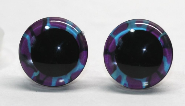 1 Paar Sicherheitsaugen trapezoid violett blau 18 mm