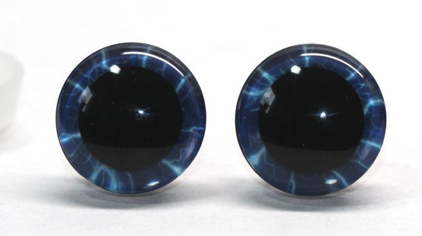 1 Paar Sicherheitsaugen trapezoid dunkelblau weiß 18 mm