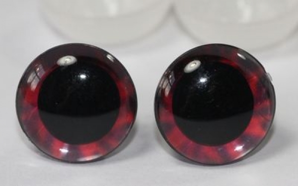 1 Paar Sicherheitsaugen trapezoid rotschwarz 12 mm
