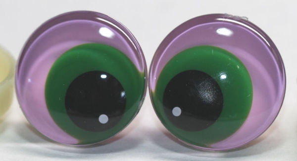 1 Paar Sicherheitsaugen trapezoid 25 mm Froschaugen-Pupille rosa