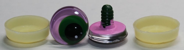 1 Paar Sicherheitsaugen trapezoid 25 mm Froschaugen-Pupille rosa
