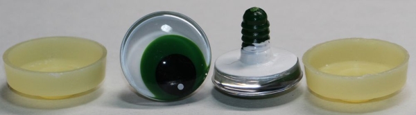 1 Paar Sicherheitsaugen trapezoid 25 mm Froschaugen-Pupille weiß