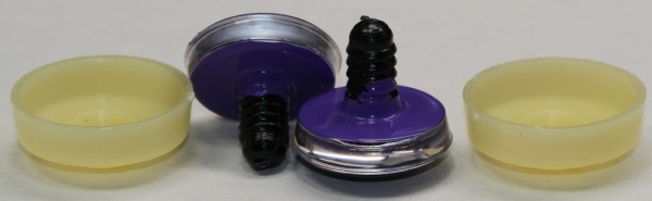 1 Paar Sicherheitsaugen trapezoid 25 mm violett herzförmige Pupille schwarz