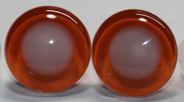 1 Paar Sicherheitsaugen trapezoid 20 mm orange nachtleuchtende Pupille
