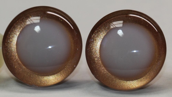 1 Paar Sicherheitsaugen trapezoid 25 mm rosegold metallic nachtleuchtende Pupille