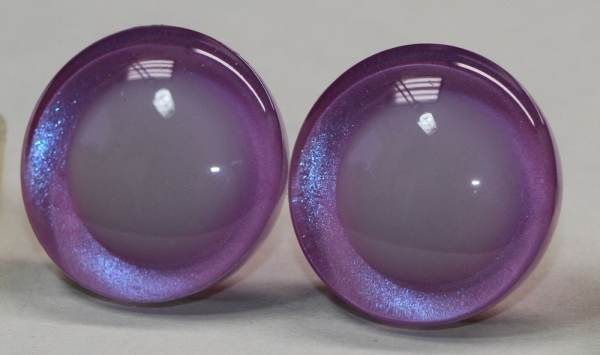 1 Paar Sicherheitsaugen trapezoid 25 mm rosa lavendel metallic nachtleuchtende Pupille