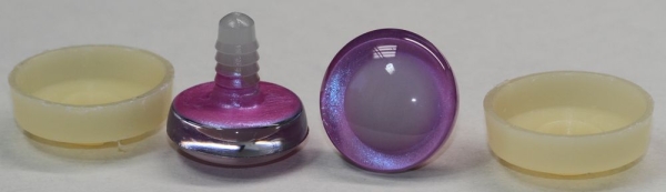 1 Paar Sicherheitsaugen trapezoid 25 mm rosa lavendel metallic nachtleuchtende Pupille