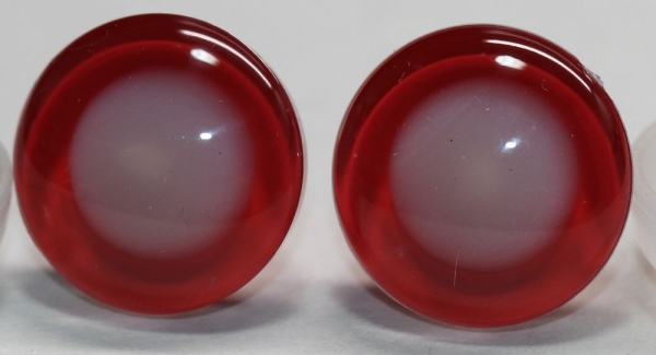 1 Paar Sicherheitsaugen trapezoid 20 mm rot nachtleuchtende Pupille