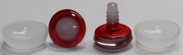 1 Paar Sicherheitsaugen trapezoid 20 mm rot nachtleuchtende Pupille