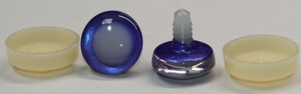 1 Paar Sicherheitsaugen trapezoid 25 mm violett metallic nachtleuchtende Pupille