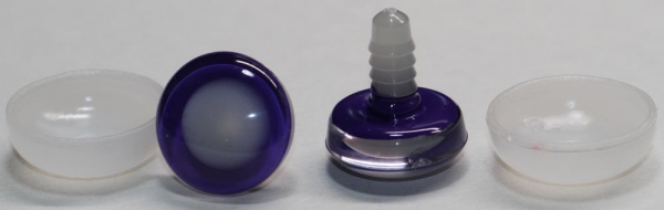 1 Paar Sicherheitsaugen trapezoid 20 mm violett nachtleuchtende Pupille