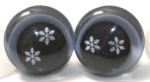 1 Paar Sicherheitsaugen trapezoid 20 mm Schneeflocken-Pupille grau