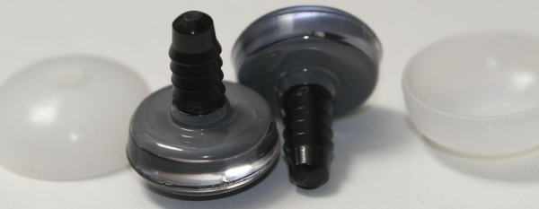 1 Paar Sicherheitsaugen trapezoid 20 mm Schneeflocken-Pupille grau