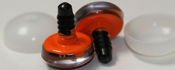 1 Paar Sicherheitsaugen trapezoid 20 mm Schneeflocken-Pupille orange